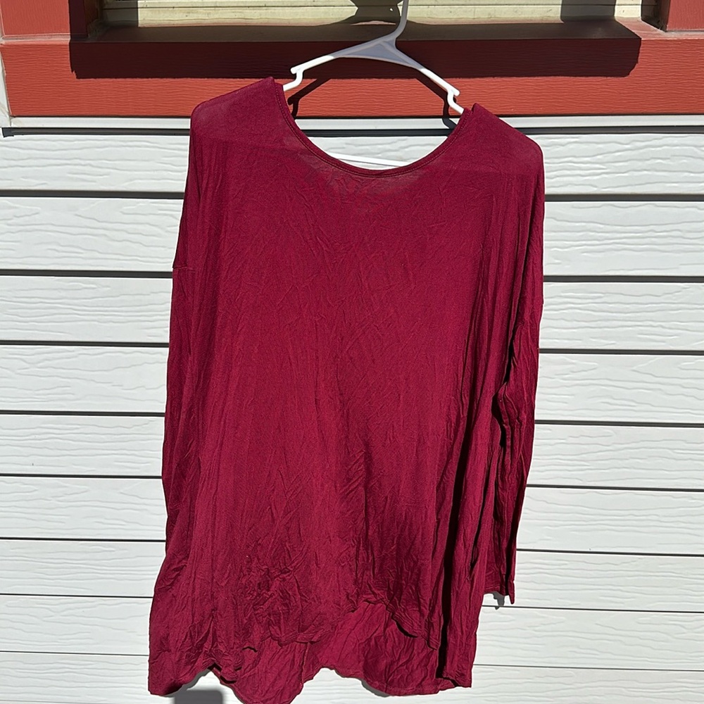 No Brand, Size XL, Maroon Tunic with Pockets